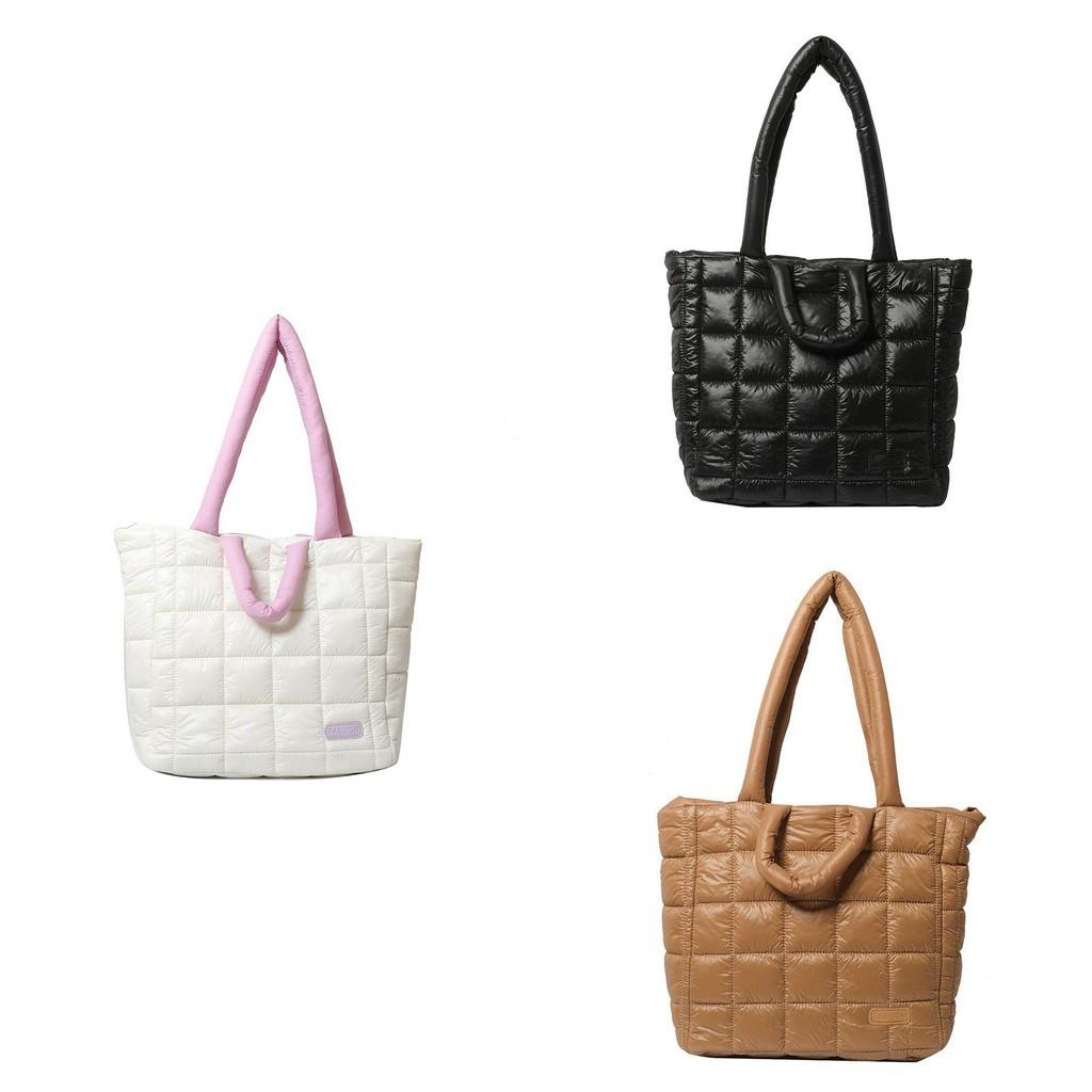 Modern Street Style Diamond Grid Cotton Jacket Tote Bag Women's 2023 Winter New Popular All-match Underarm Shoulder Bag