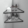 Nickel/Black Bathroom Corner Rack 304 Stainless Steel Shower Room Glass Shelf Wall-mounted Bath Storage Rack Triangle Rack