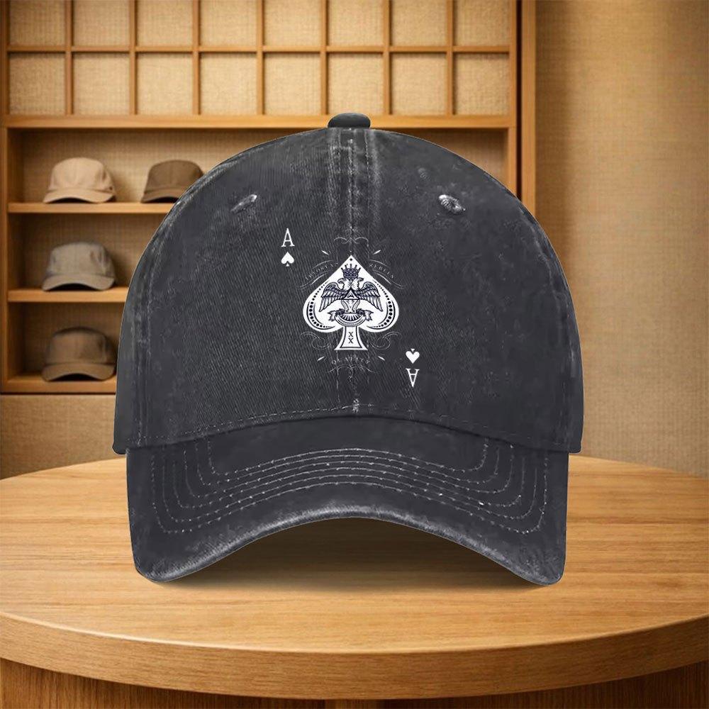 Vintage Ace Pattern Dice Baseball Cap Unisex Adjustable Snapback Hat