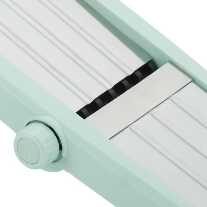 Mandoline 3 en 1 - LIVOO - MEN429 - Acier inoxydable - 3 à 9 mm - Poignée amovible - Poussoir avec piques - Pieds antidérapants