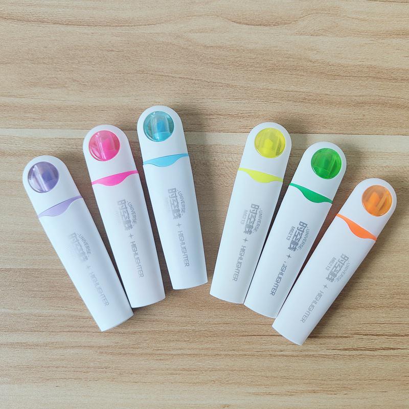 6-Color Large Capacity Fluorescent Glitter Pens with Oblique Tips for Journaling and DIY Projects
