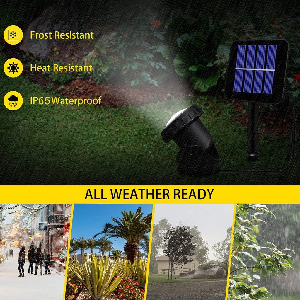 Outdoor Solar Spotlights For Pool Landscape Garden Ip65 Waterproof Led Light For Backyard Decor