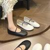 Модная женская одинарная обувь Мягкая поверхность Новые французские туфли-лодочки с мелким вырезом Слипоны Бабушкины балетки