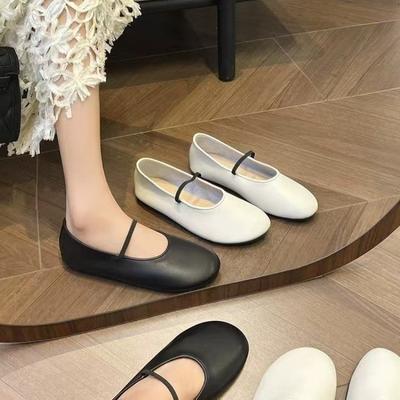 Модная женская одинарная обувь Мягкая поверхность Новые французские туфли-лодочки с мелким вырезом Слипоны Бабушкины балетки