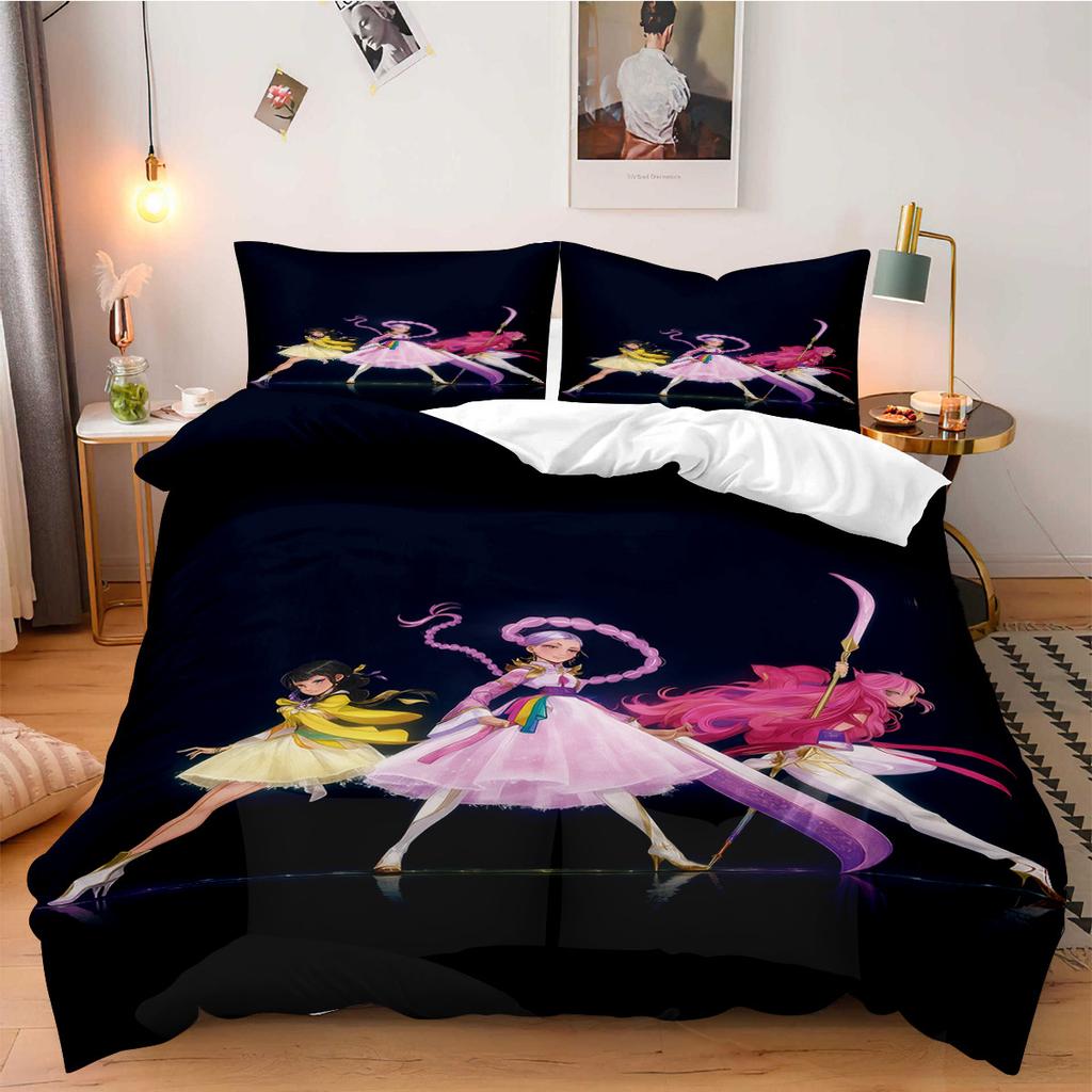 Комплект постельного белья K-Pop Demon Hunter для фанатов, для детей, машинная стирка, прочный, размер кинг, квин, твин, для K-pop девушек, домашний декор для спальни