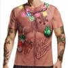 Funny Christmas T-Shirt Men Top 3D Muscle Print Tee Short Sleeve O Neck Streetwear Male Oversized Shirts Casual Harajuku Clothes