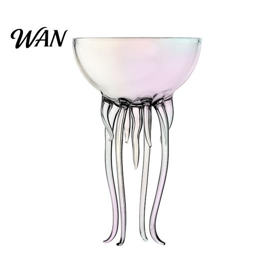 Multi-functional Glass Octopus Tentacle Wine Goblets, Jellyfish Shape Cocktail Glass, Artistic Stemware for Celebration Drinkware Wine, Cool