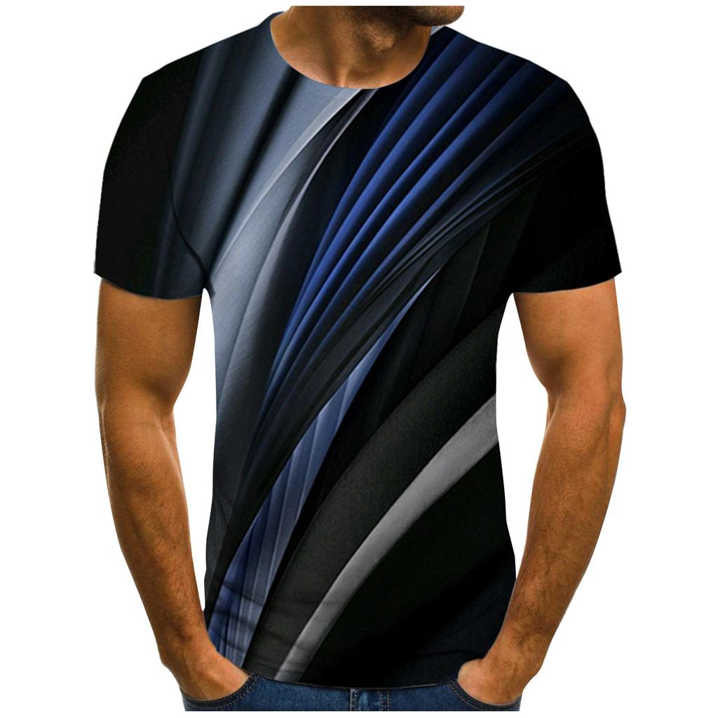 Мужская футболка с коротким рукавом и принтом, летняя круглая шея, трендовая повседневная толстовка