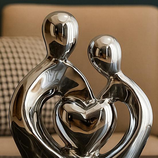 Керамическая статуэтка пары, обнимающаяся пара, романтическая скульптура влюбленных для годовщины свадьбы, Дня святого Валентина, декор полки для ТВ-стенки