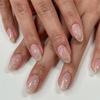 Весенние блестящие градиентные свежие цветы короткие круглые многоразовые накладные ногти