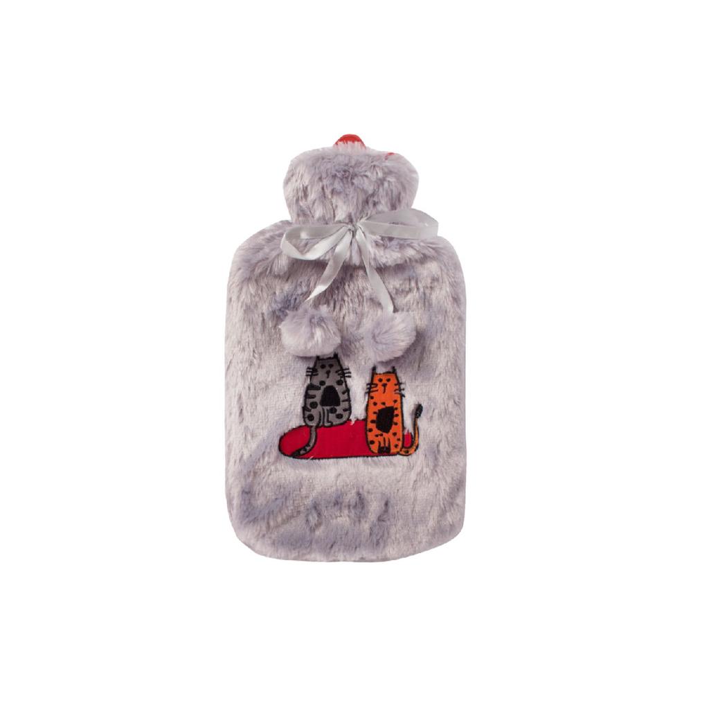 Cats In Istanbul Gray Plush Hot Water Bag