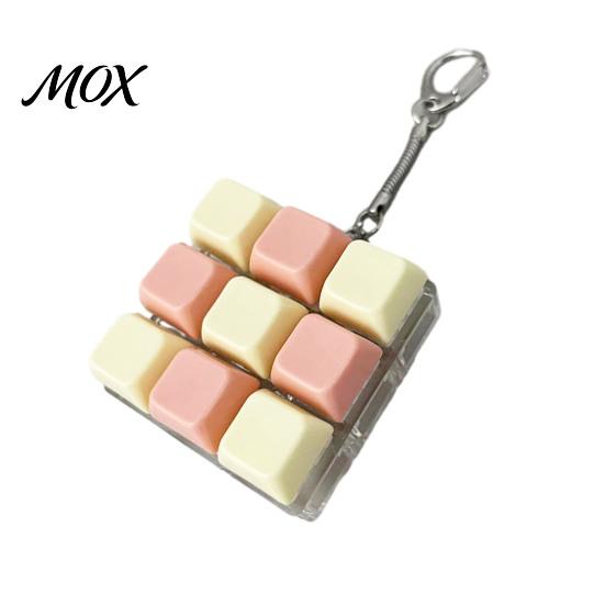 Hanging Keyboard Toy 9-Keys Fidget Toy, LED Light-up Keychain Bag Ornament for Stress Relief, 9-In-1 Mechanical Backpack Charm Tactile Decompression