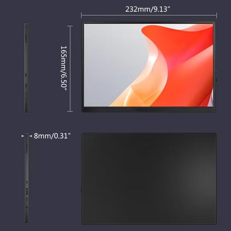 10,5-дюймовый портативный монитор с расширенным экраном FHD 1920x1280 Монитор 15/10 420CD Простой в использовании HDMI-совместимый для мобильного телефона