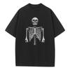 Spring and Summer Loose T-shirt Pure Cotton Unisex Top Skull Torso Graphic T-shirt Printed Men's and Women's Versatile Top