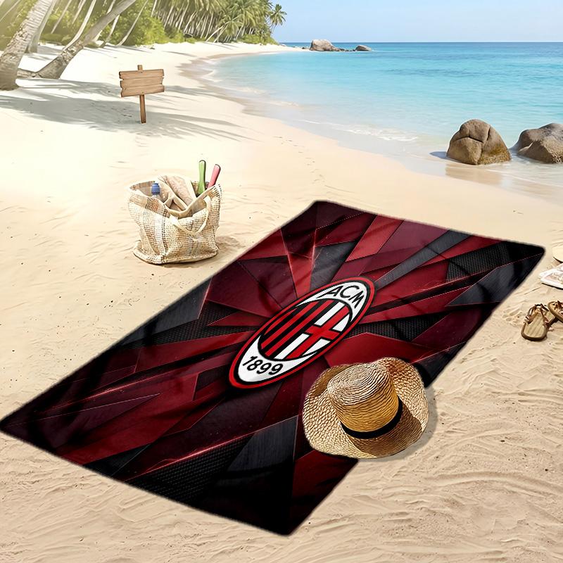 Пляжное полотенце с принтом AC Milan, быстросохнущее, мягкое, портативное, большое, прямоугольное, пляжное покрывало для путешествий, бассейна