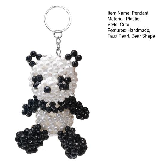 Брелок-подвеска в виде медведя и кролика из искусственного жемчуга, ручной работы, плетеный, легкий шарм, брелок для ключей, аксессуар для рюкзака/сумки