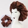 Women Satin Bonnet Solid Sleeping Hat Stretchy Tie Band Elastic Night Shower Cap Hair Head Cover Bonnet Simple Hair Accessories