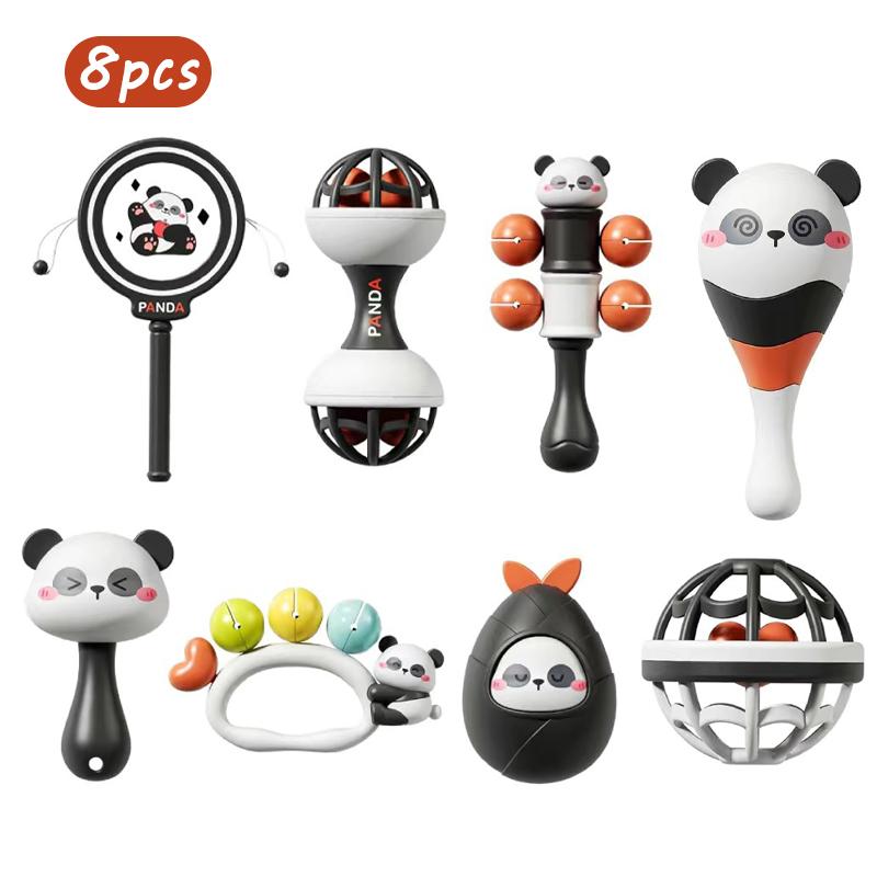 Baby Musical Instruments Set Montessori Handbell Sand Hammer Orff Ringing Instrument Infant Early Visual Stimulation Sensory Toy