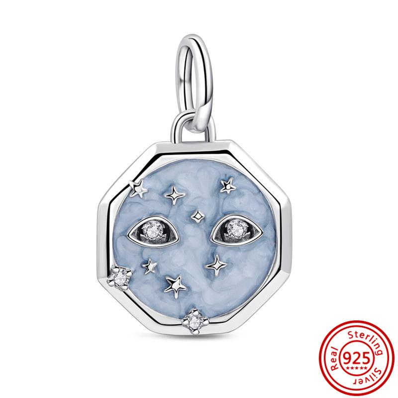 Настоящее серебро 925 пробы цвет светлячок снежинка звездный фианит блестящие подвески паве бусины подходят оригинальные браслеты для женщин ювелирные украшения