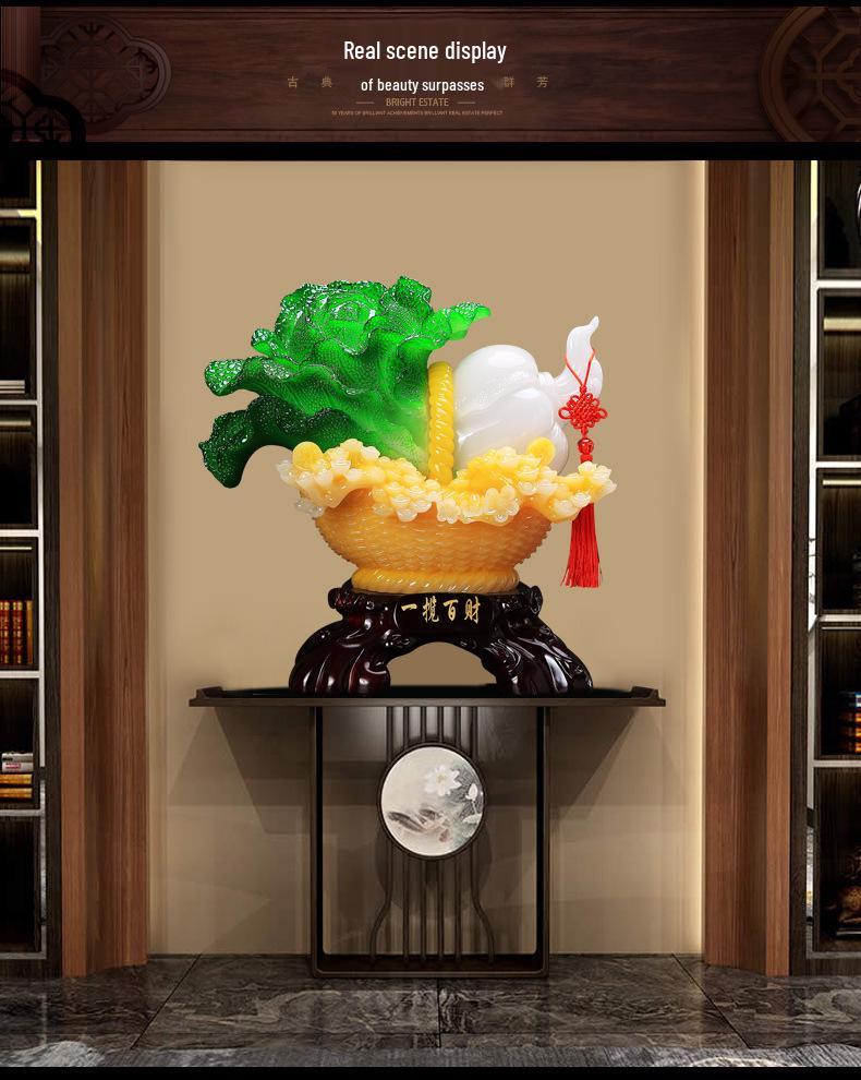 Креативная фигурка из смолы «Сто богатств» в виде капусты - подарок для дома и офиса