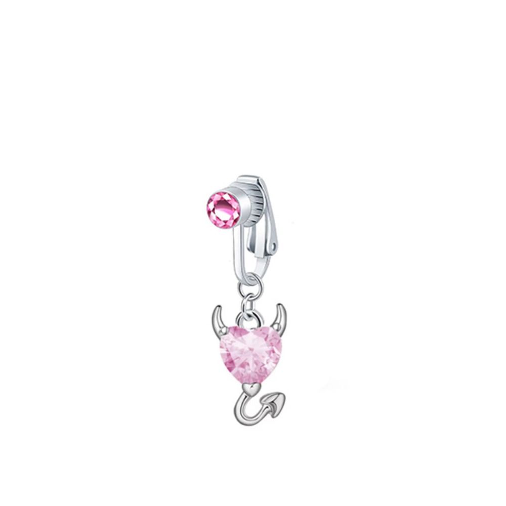 Zircon Fake Belly Ring Bow/Heart Shape Belly Button Rings Faux Belly Piercing  Fashion Accessory
