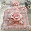 Розовый Цветочный Постельный Комплект Набор Пододеяльников Пододеяльник С Наволочкой Для Декора Спальни Подарок На День Рождения Для Девочек Женщин Спальня