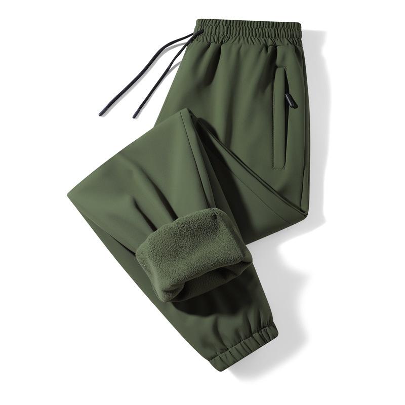 Новые мужские зимние толстые и флисовые повседневные спортивные брюки, теплые свободные ветрозащитные брюки для папы среднего возраста