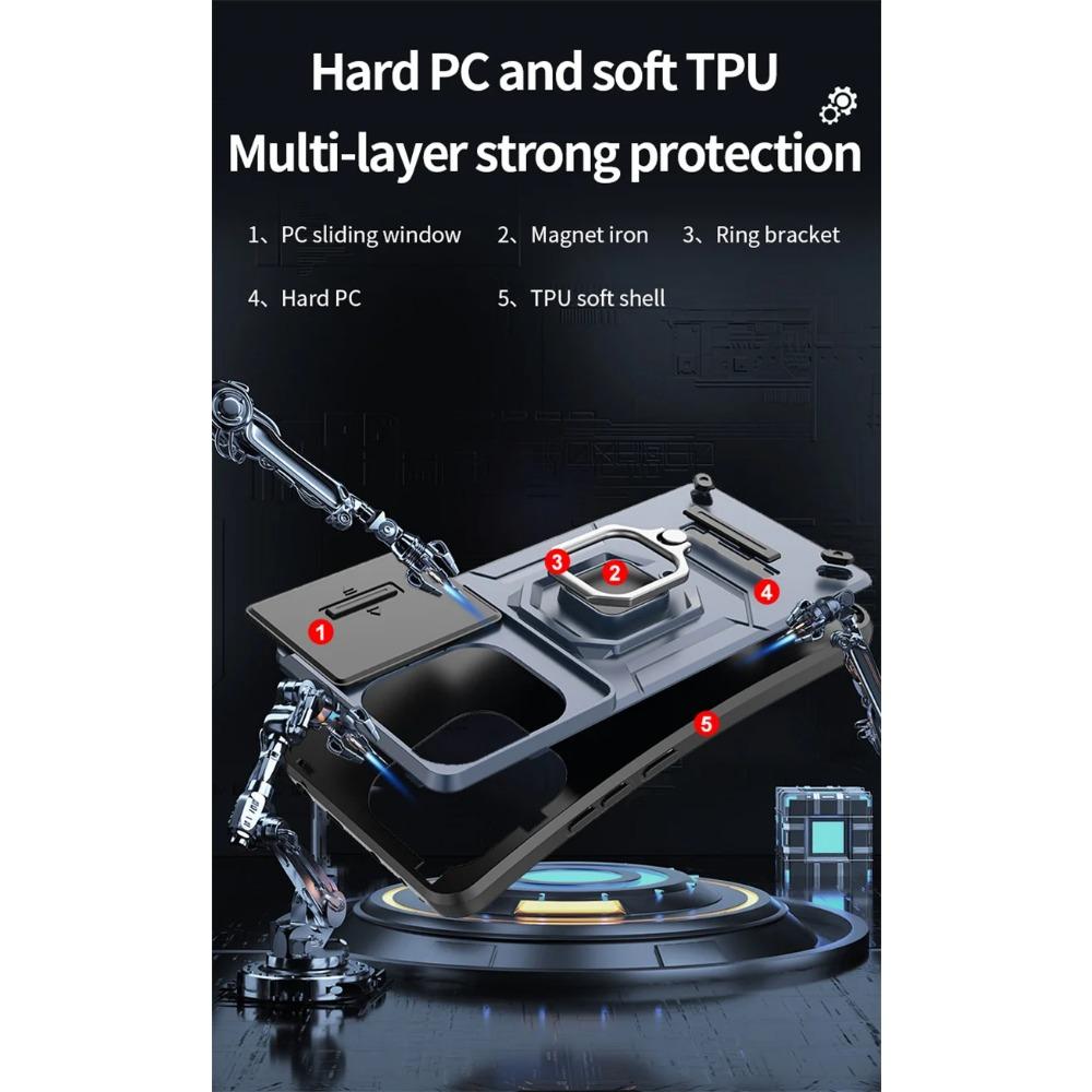 Чехол Armor для Xiaomi Poco X6 Pro 5G F6 F5 M6 Pro C65 защитный чехол кольцо магнитный держатель бизнес полная защита чехол