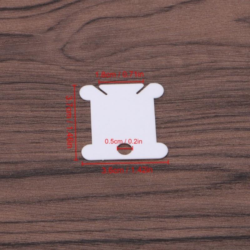 100Pcs Plastic Sewing Winding Plate Board Color Thread String Winder Cross Stitch Embroidery Thread Bobbins Organizer Tool