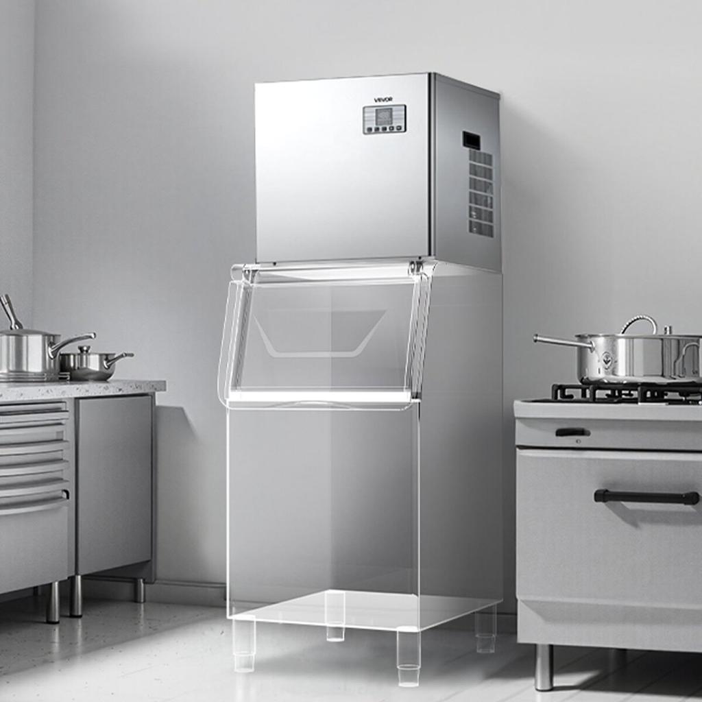Commercial Ice Maker Machine - Head, 181 kg/Day Stainless Steel Ice Machine with Scheduled Ice-Making, Self-Cleaning, Adjustable Thickness, Ideal for