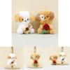 Cute Rose Puppy Plush Keychain Cartoon Dog Bag Accessory 12cm Pp Cotton
