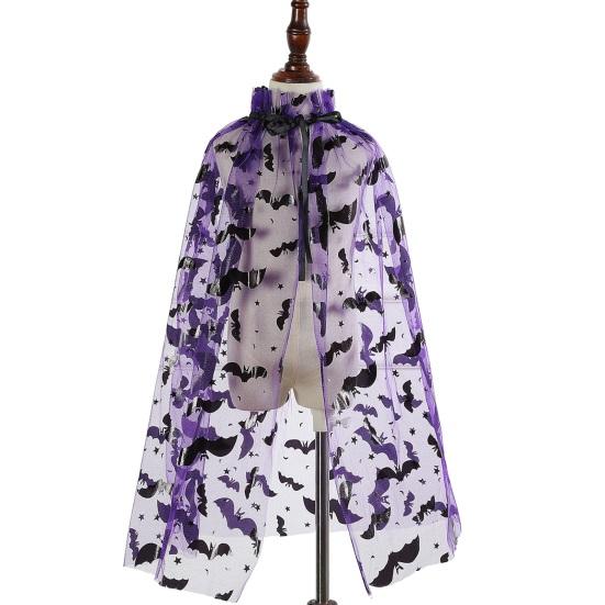 Накидка на Хэллоуин, легкая универсальная одежда, паутина, летучая мышь, тюлевой плащ, костюм для косплея, реквизит для фотосъемки