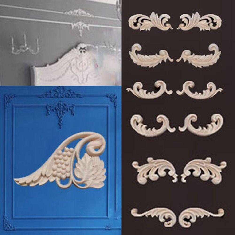 Натуральные цветочные деревянные резные поделки Уникальные угловые аппликации Рамка Стена Дверь Украшение