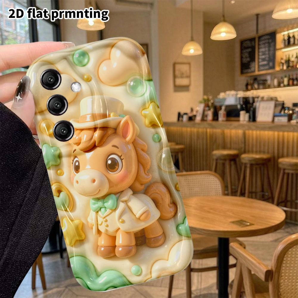 Чехол для телефона: 2D плоский дизайн, подходящий для защитного чехла Samsung Galaxy A34 A35 M05 M06 S20 S22 S21 FE Plus 5G, Джентльмен Пони, идеальный Рождественский и H