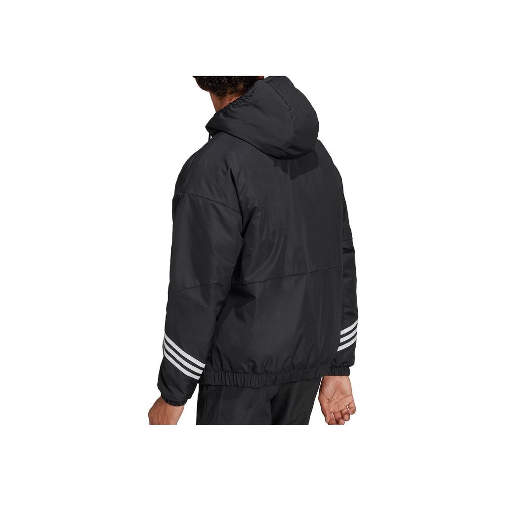 Adidas Куртка из хлопка с капюшоном и длинными рукавами, с логотипом Color Block, мужская, черная, H50969