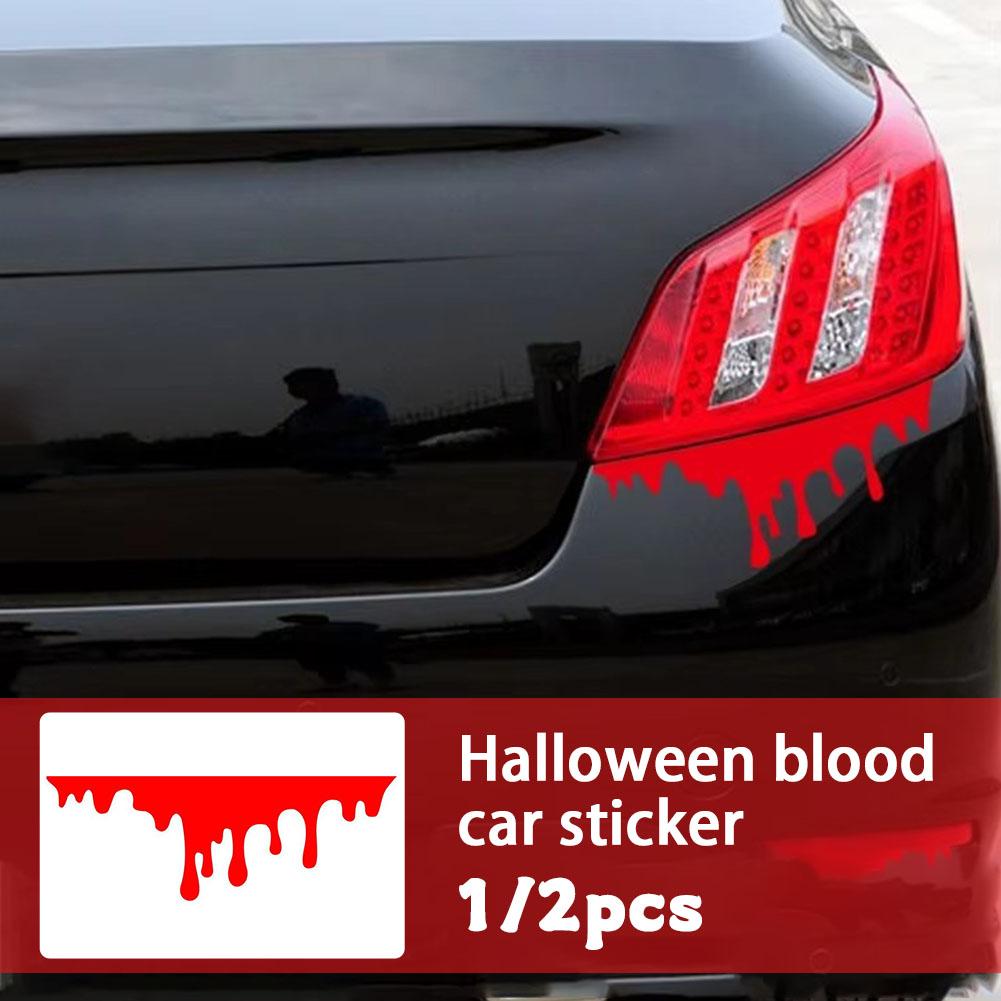 Red Blood Drips Stickers Auto Halloween Theme Styling Body Waterproof Tail Glass Decals Headlight Light Stickers Decorative F3N3