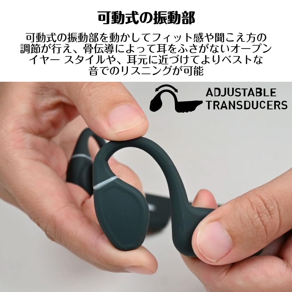 Creative Outlier Green Bluetooth Wireless Earphones with Adjustable Vibration Bone Low Latency and Mic Free+ Headset, Conduction, Mode, (HS-OTFPL-GR)