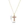 Stainless Steel Plated Pendant Necklace Women With Crystal Zircon Cross Charm Fashion Minimalist Locket Chain Jewelry