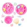 3 PCS DIY Marine Themed Silicone Mould Set Sea Shell Fondant Cake Moulds for Cake Cupcake Candy Chocolate Baking Molds