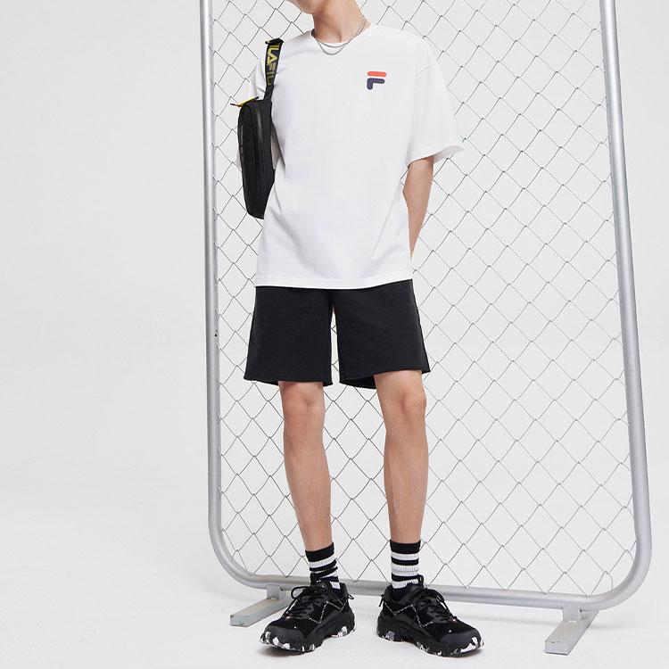 FILA Fusion Casual Sports Round Neck Printed Short Sleeve T-Shirt Unisex Tops White T11U126110KWT