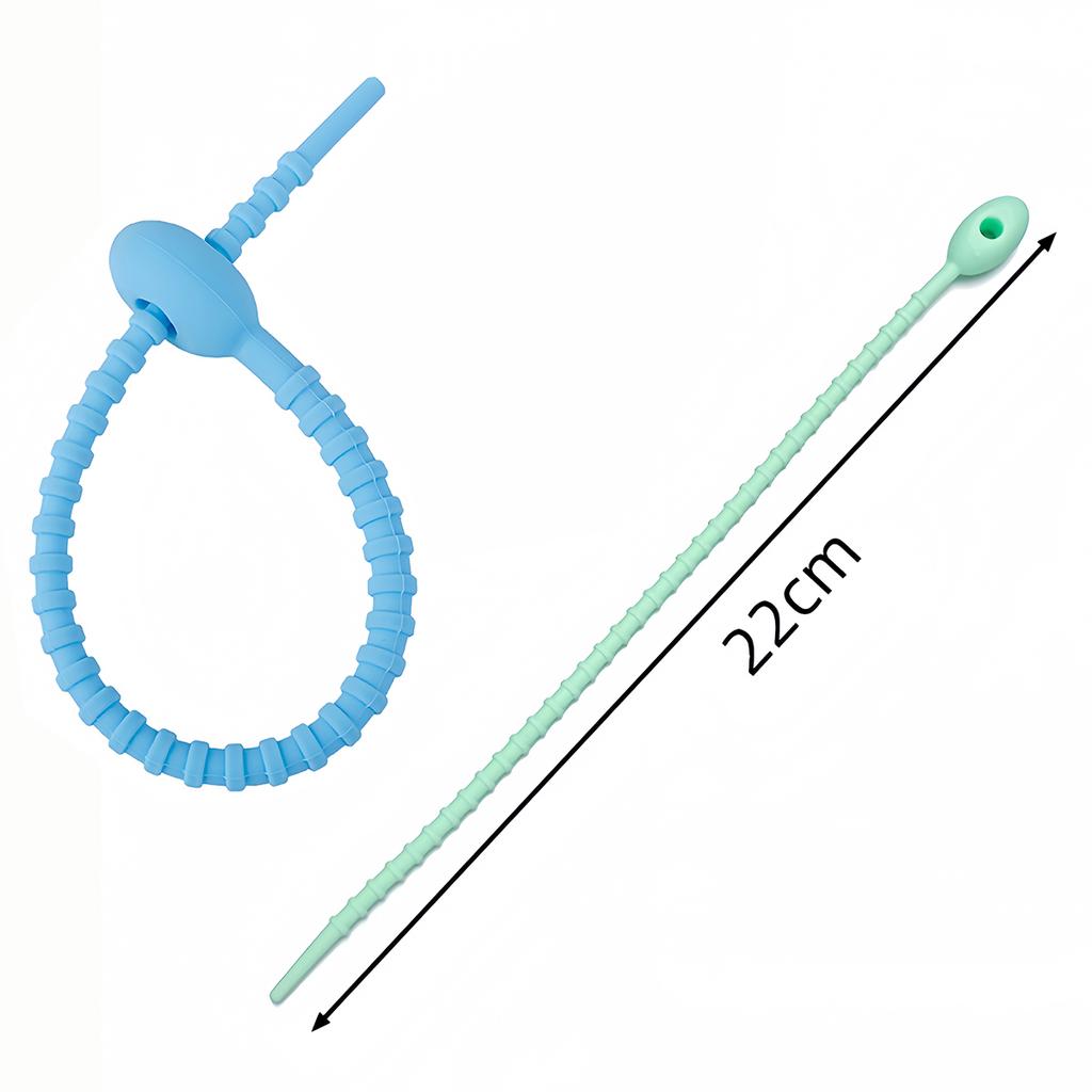5/10PCS Silicone Reusable Bag Ties Twist Wire Fasten Cable Zip Tie for Headset Data Line Pendant Adjustable Soft Universal Tie