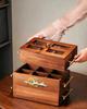 Разделенная коробка для закусок из массива дерева с крышкой для журнального столика в гостиной