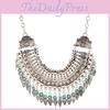 Ethnic Simulation Style Gemstone Decoration Tassel Design Necklace Women
