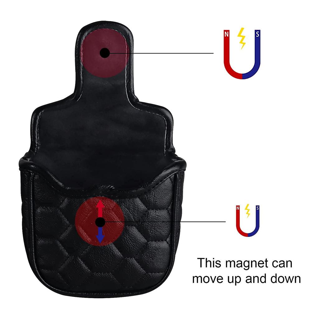 Чехол для головки паттера mytag Golf Mallet для TaylorMade Spider Tour с пяткой, чехол для головки клюшки с магнитом (Сильный магнит) (черный)