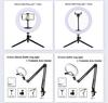 Кольцевой светильник для селфи, светодиодный обод лампы с держателем для мобильных устройств, подставка для штатива, кольцевой светильник для потоковой передачи видео в реальном времени