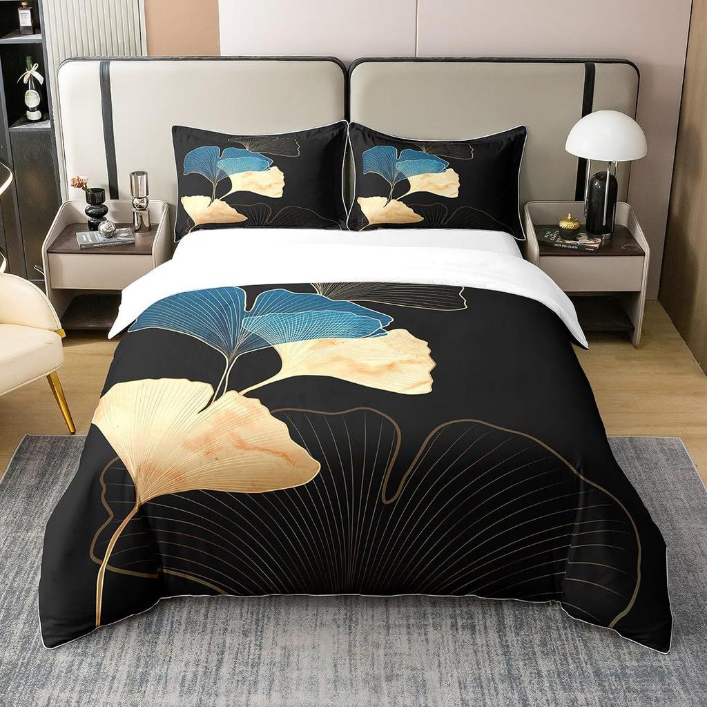 Ginkgo biloba 3D high definition digital printing duvet cover set soft and comfortable bedding