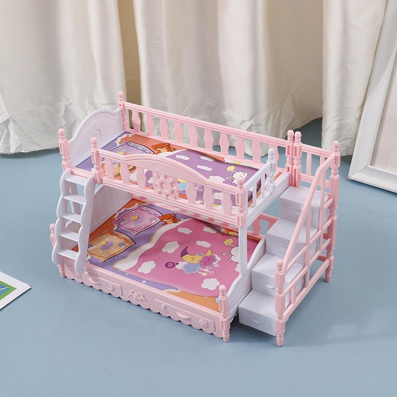 16 см кукла двухъярусная кровать игрушечные аксессуары одеяло подушка дом Европейская кровать принцессы