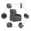 Massage Recliner Chair Relaxation Chair Grey Faux Leather