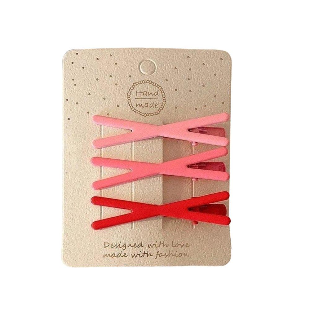 3Pc/Set Geometry Hairpins Gradient Color Bang Clip Sweet Hair Accessories Hair Styling