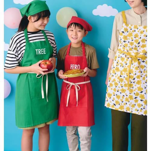 Rep habituel Note Kids Apron + Bandana Set (3-Pack) Cobalt Blue, Size L, 60cm Long x 70cm Wide, Suitable for Heights 130-155cm, with Pockets, 100% Cot
